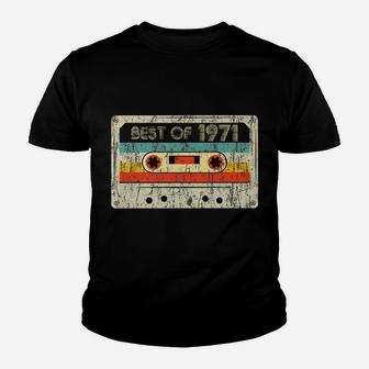 50Th Birthday Gifts Best Of 1971 Retro Cassette Tape Vintage Youth T-shirt | Crazezy