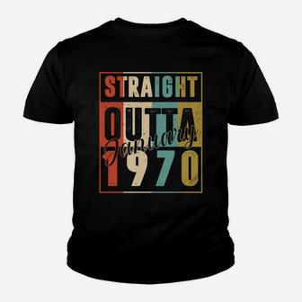 51 Years Old Retro Birthday Gift Straight Outta January 1970 Youth T-shirt | Crazezy CA