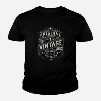 53Rd Birthday For Men Vintage 1968 Aged To Perfection Youth T-shirt | Crazezy