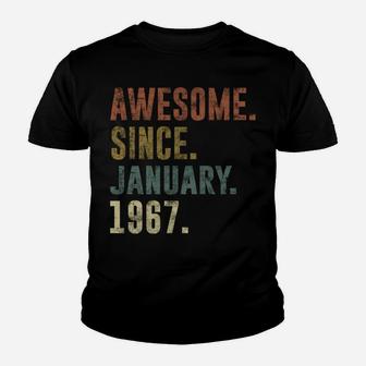 54Th Retro Birthday Gift Vintage Awesome Since January 1967 Sweatshirt Youth T-shirt | Crazezy AU
