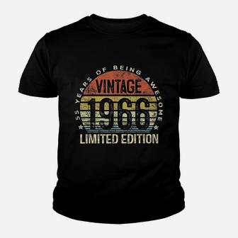 55 Year Old Vintage 1966 55Th Birthday Youth T-shirt | Crazezy