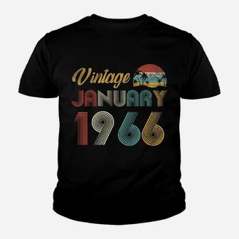 56Th Birthday Vintage January 1966 56 Years Old Gifts Youth T-shirt | Crazezy