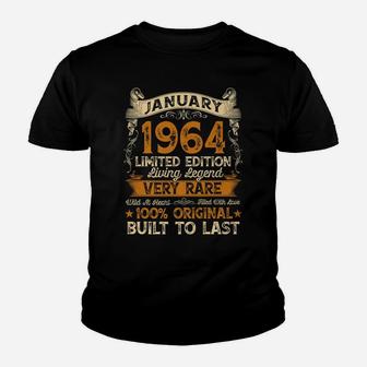 57Th Birthday Gift 57 Years Old Retro Vintage January 1964 Youth T-shirt | Crazezy AU