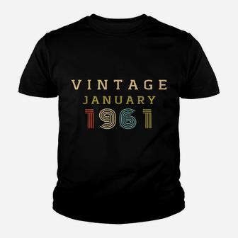 59 Year Old Birthday Gift Vintage 1961 January Youth T-shirt | Crazezy DE