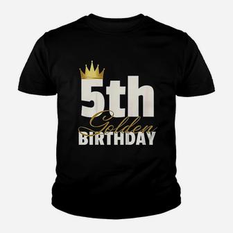 5Th Golden Birthday Year Age Crown Youth T-shirt | Crazezy CA