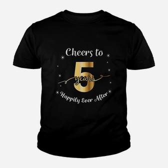 5Th Wedding Anniversary Gift For Couples 5 Years Married Youth T-shirt | Crazezy DE