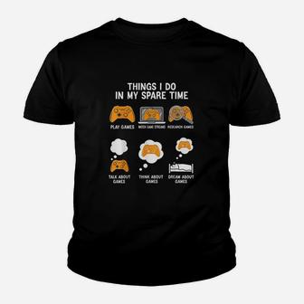 6 Things I Do In My Spare Time Funny Video Games Youth T-shirt - Thegiftio UK