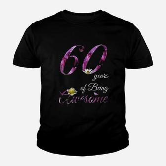 60 Year Old Awesome Floral 1961 Youth T-shirt | Crazezy