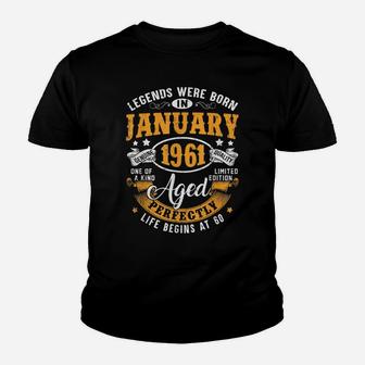 60 Years Old Gifts Vintage January 1961 60Th Birthday Gift Youth T-shirt | Crazezy UK
