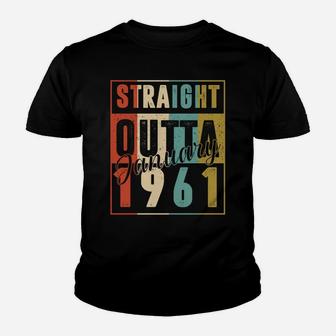 60 Years Old Retro Birthday Gift Straight Outta January 1961 Youth T-shirt | Crazezy DE