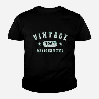 60Th Birthday Gift Vintage 1961 Aged To Perfection Youth T-shirt | Crazezy