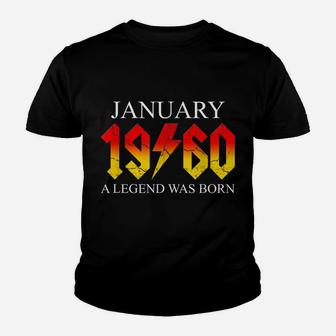 60Th Birthday January 1960 Sixty Year Old Men Gift For Dad Youth T-shirt | Crazezy