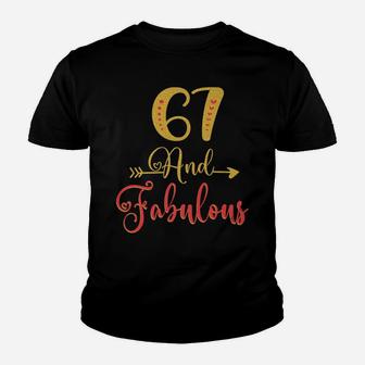 67 And Fabulous Woman's 67Th Birthday Idea For Wife Youth T-shirt | Crazezy AU