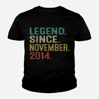 7 Year Old Vintage Legend Since November 2014 7Th Birthday Youth T-shirt | Crazezy UK