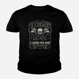70Th Birthday Gift Immortal 1951 A Legend Was Born Youth T-shirt | Crazezy