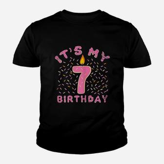 7Th Birthday 7 Years Old Donut Lover Youth T-shirt | Crazezy