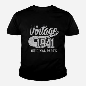 80Th Birthday For Men Vintage 1941 Original Parts Distressed Youth T-shirt | Crazezy