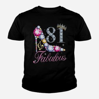 81 & Fabulous 81 Years 81St Birthday Diamond Crown Shoes Youth T-shirt | Crazezy AU