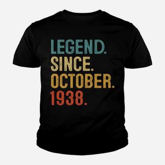 83Rd Birthday Gifts 83 Year Old Legend Since October 1938 Youth T-shirt | Crazezy CA