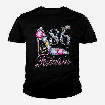 86 & Fabulous 86 Years 86Th Birthday Diamond Crown Shoes Youth T-shirt | Crazezy AU