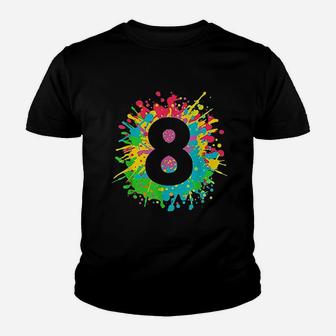 8Th Birthday Paint Colorful Youth T-shirt | Crazezy DE