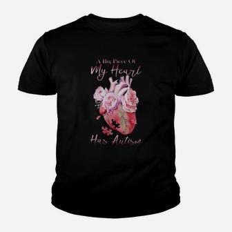A Big Piece Of My Heart Has Autism Youth T-shirt - Monsterry UK