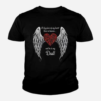A Big Piece Of My Heart In Heaven He Is My Dad Youth T-shirt | Crazezy