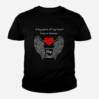 A Big Piece Of My Heart Lives In Heaven He Is My Step Dad Youth T-shirt | Crazezy AU