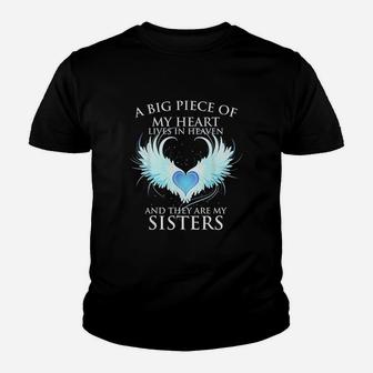 A Big Piece Of My Heart Lives In Heaven Youth T-shirt | Crazezy UK