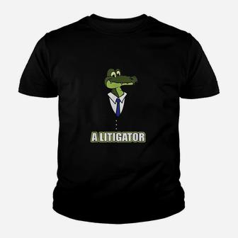 A Litigator Alligator Funny Law Lawyer Attorney Youth T-shirt - Thegiftio UK