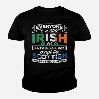 A Little Irish On St Patricks Day Scottish St Patricks Day Youth T-shirt - Monsterry