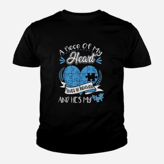A Piece Of My Heart Lives In Heaven And He Is My Dad Youth T-shirt | Crazezy