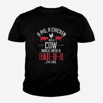 A Pig A Chicken And A Cow Funny Bbq Youth T-shirt | Crazezy AU