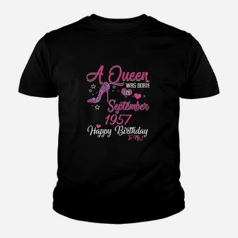 A Queen Was Born In September 1957 Youth T-shirt | Crazezy AU