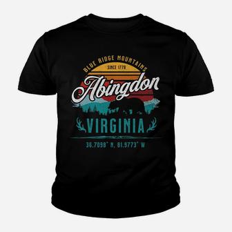Abingdon Va Virginia Retro Sun Blue Ridge Mountains Souvenir Youth T-shirt | Crazezy UK