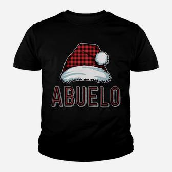 Abuelo Santa Plaid Red Family Matching Christmas Pajamas Youth T-shirt | Crazezy