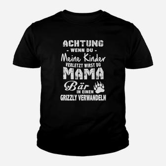 Achtung Mama Grizzly Kinder Tshirt, Schutz für Kinder, Mutterinstinkt Tee - Seseable