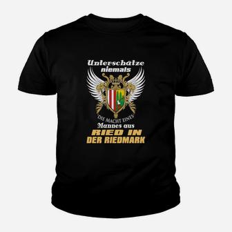 Adler & Wappen Schwarzes Kinder Tshirt - Macht des Mannes aus Riedmark - Seseable