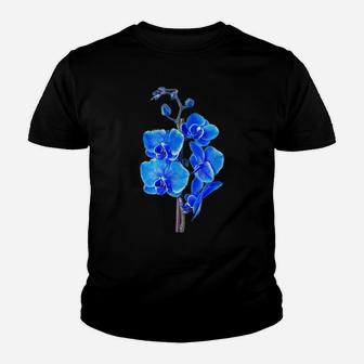 Aesthetic Blue Orchid Flower Shirt Floral Lover Gift Shirt Youth T-shirt | Crazezy DE