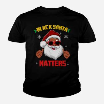African American Santa Black Matters Christmas Gift Youth T-shirt | Crazezy CA