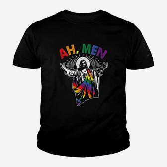 Ah Men Jesus Rainbow Youth T-shirt | Crazezy