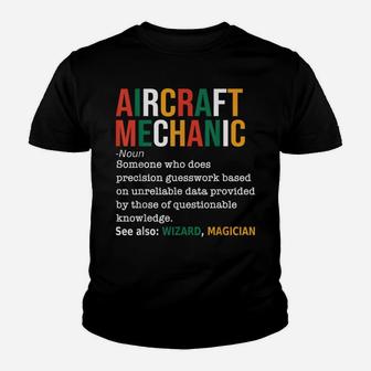 Aircraft Mechanic Definition Funny Noun Definition Gift Youth T-shirt | Crazezy