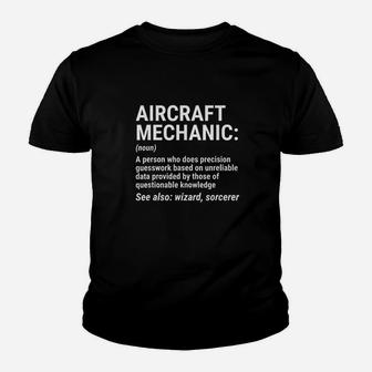 Aircraft Mechanic Definition Youth T-shirt | Crazezy DE