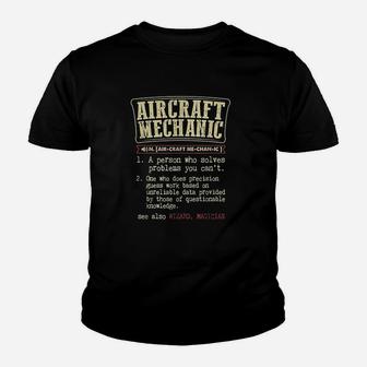Aircraft Mechanic Definition Youth T-shirt | Crazezy CA