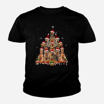 Airedale Terrier Christmas Tree Dog Santa Xmas Funny Pajamas Youth T-shirt | Crazezy