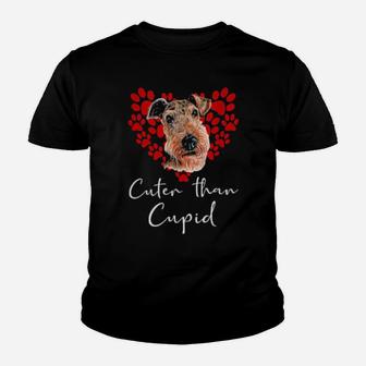 Airedale Terrier Dog Cuter Than Cupid Valentines Day Youth T-shirt - Monsterry