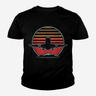 Airplane Retro Vintage 80S Style Pilot Flying Gift Youth T-shirt | Crazezy AU