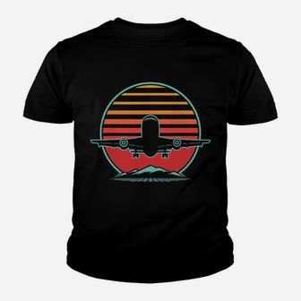 Airplane Retro Vintage 80S Style Pilot Flying Sweatshirt Youth T-shirt | Crazezy CA