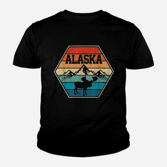 Alaska Usa Mountain Hiking Vintage Retro Gift Youth T-shirt | Crazezy