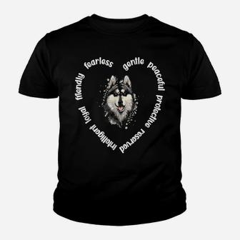 Alaskan Malamute Heart | Alaskan Malamute Mom Dog Dad Youth T-shirt | Crazezy CA